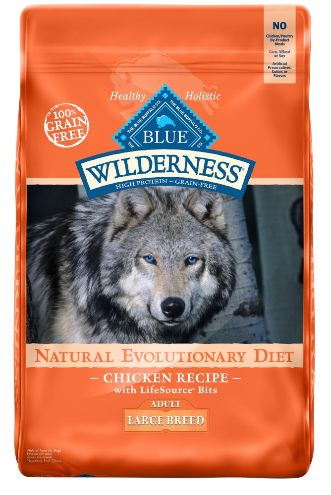 Blue Buffalo Wilderness Grain Free High Protein Chicken Recipe Adult Large Breed Dry Dog Food  