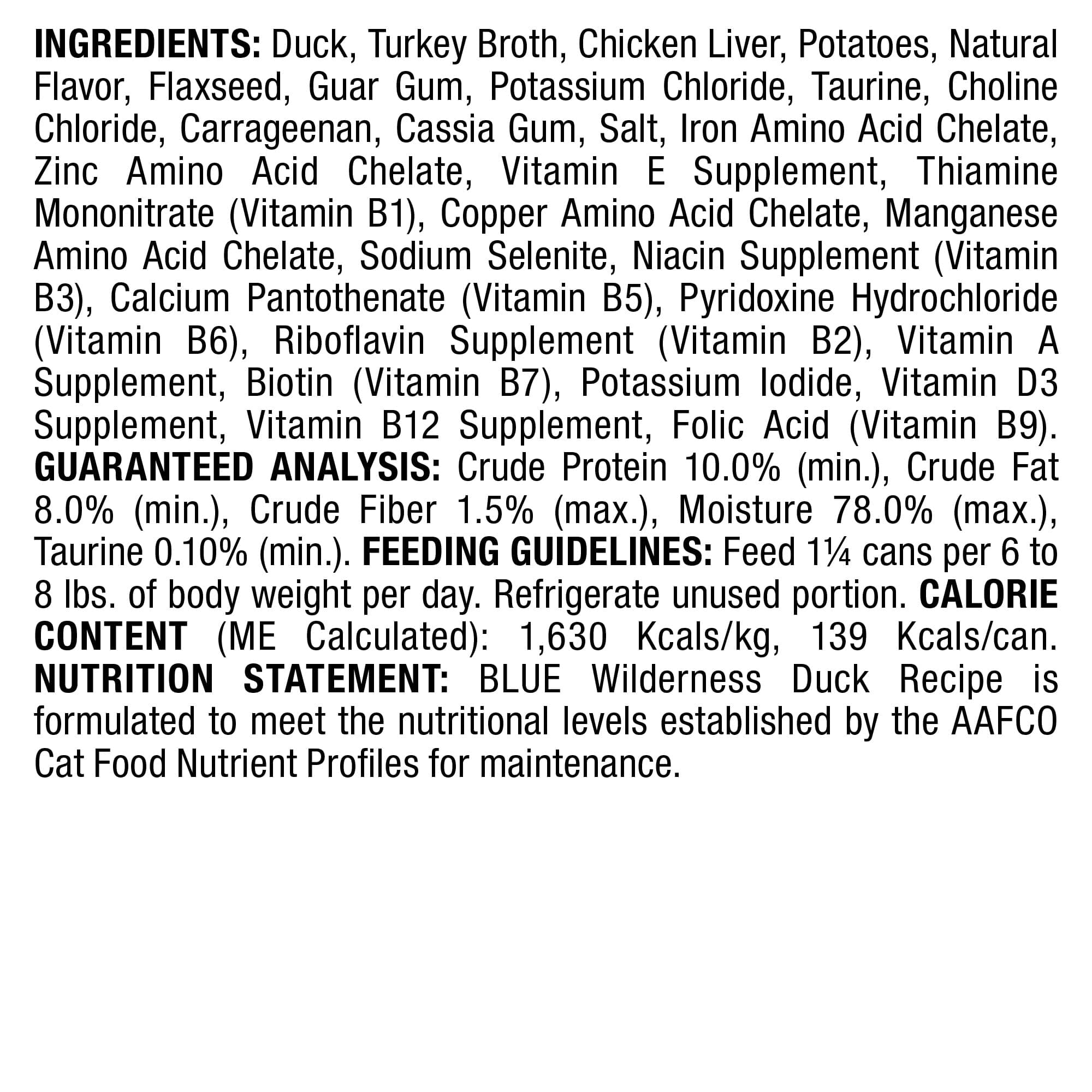 Blue Buffalo Wilderness Grain-Free High-Protein Duck Pate Wet Cat Food - 3 Oz Wet Cat Food - Case of 24  