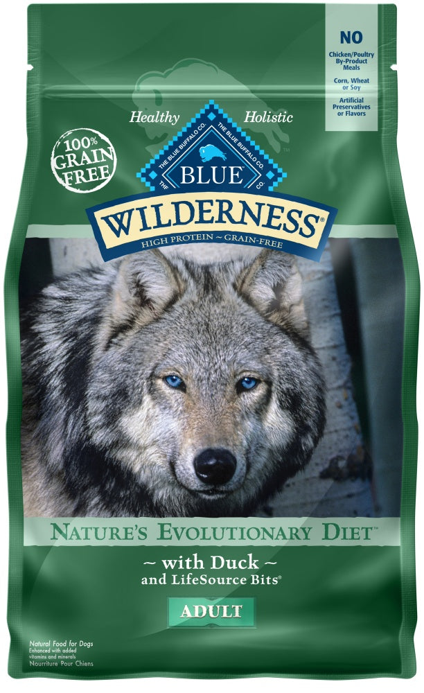 Blue Buffalo Wilderness Grain Free High Protein Duck Recipe Dry Dog Food  