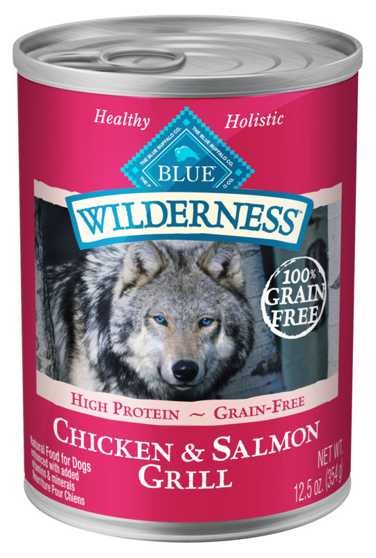 Blue Buffalo Wilderness Grain Free Salmon & Chicken Grill Canned Dog Food  