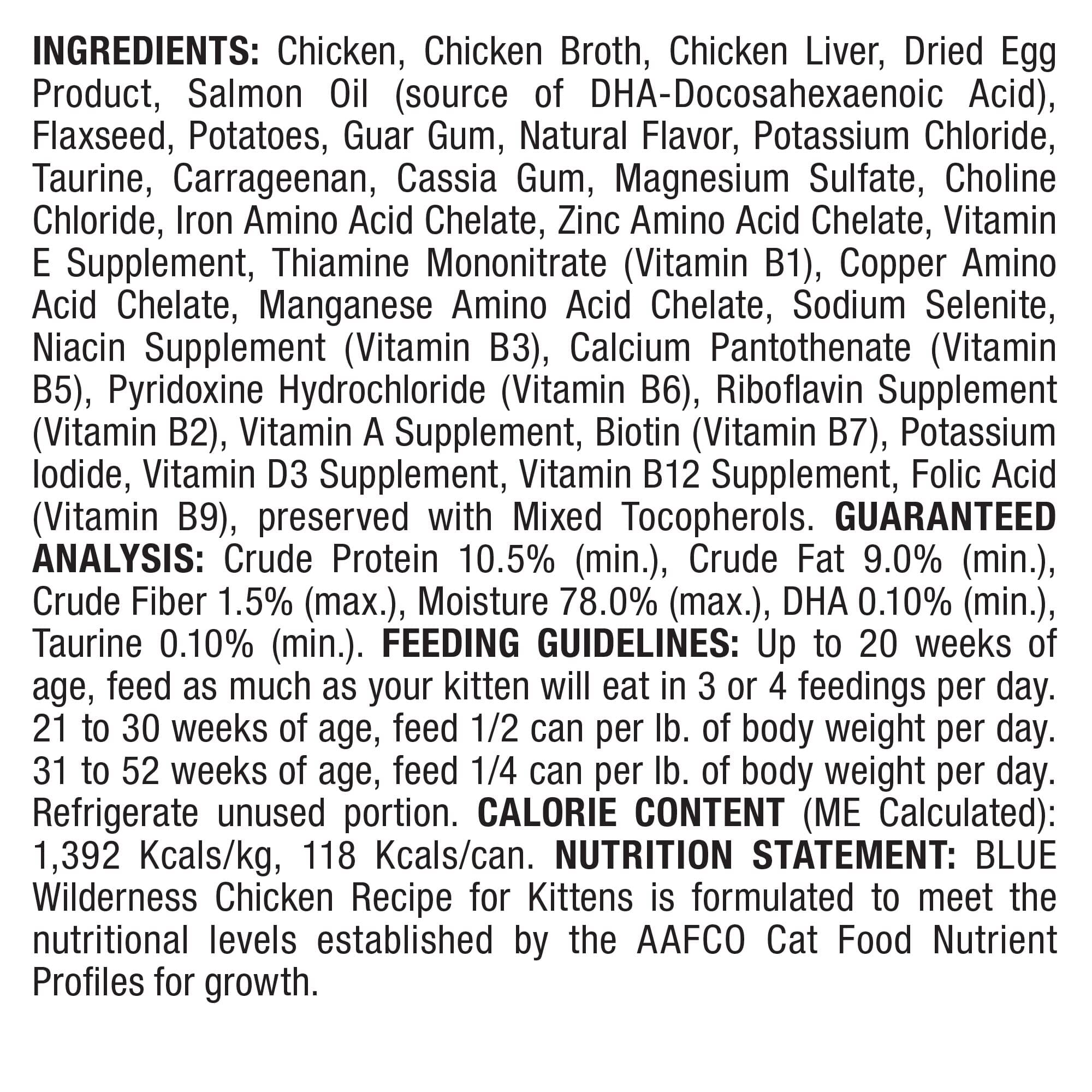 Blue Buffalo Wilderness Kitten Grain-Free High-Protein Chicken Pate Wet Cat Food - 3 Oz Wet Cat Food - Case of 24  