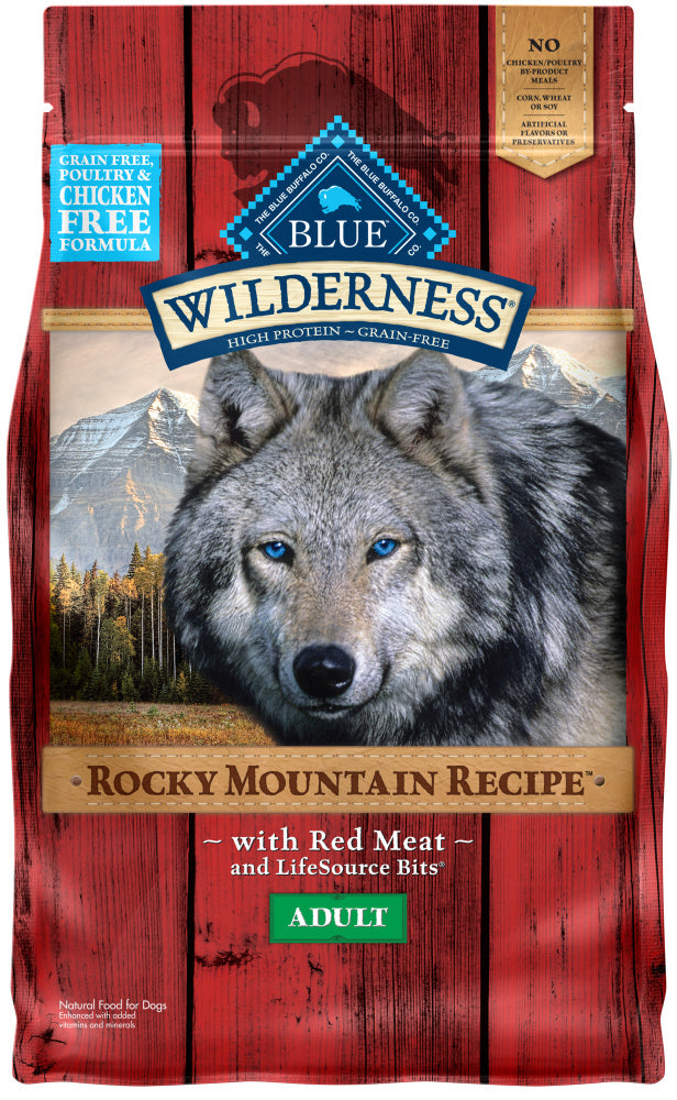 Blue Buffalo Wilderness Rocky Mountain Grain Free Red Meat High Protein Recipe Adult Dry Dog Food  