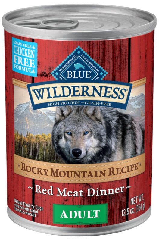 Blue Buffalo Wilderness Rocky Mountain Recipe Red Meat Dinner Adult Canned Dog Food  