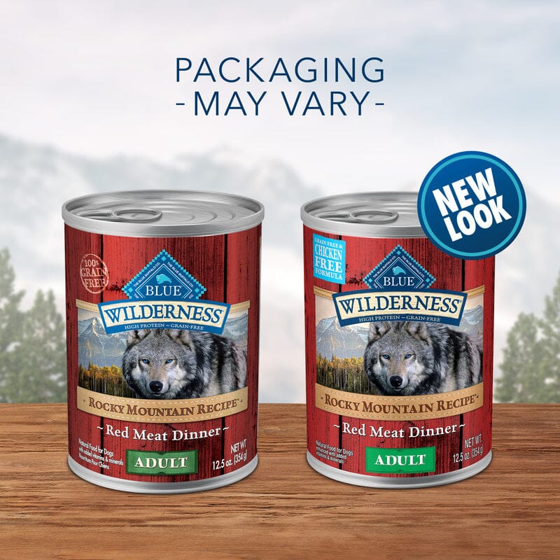 Blue Buffalo Wilderness Rocky Mountain Recipe Red Meat Dinner Adult Canned Dog Food  