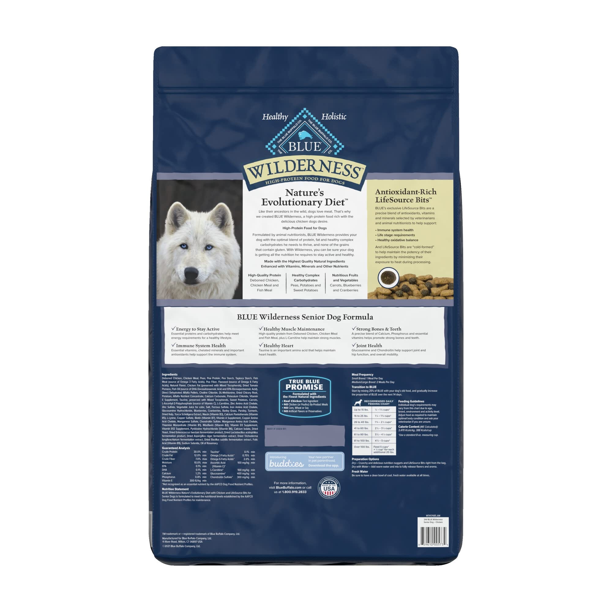 Blue Buffalo Wilderness Senior High-Protein Chicken Dog Dry Dog Food - 24 Lbs  