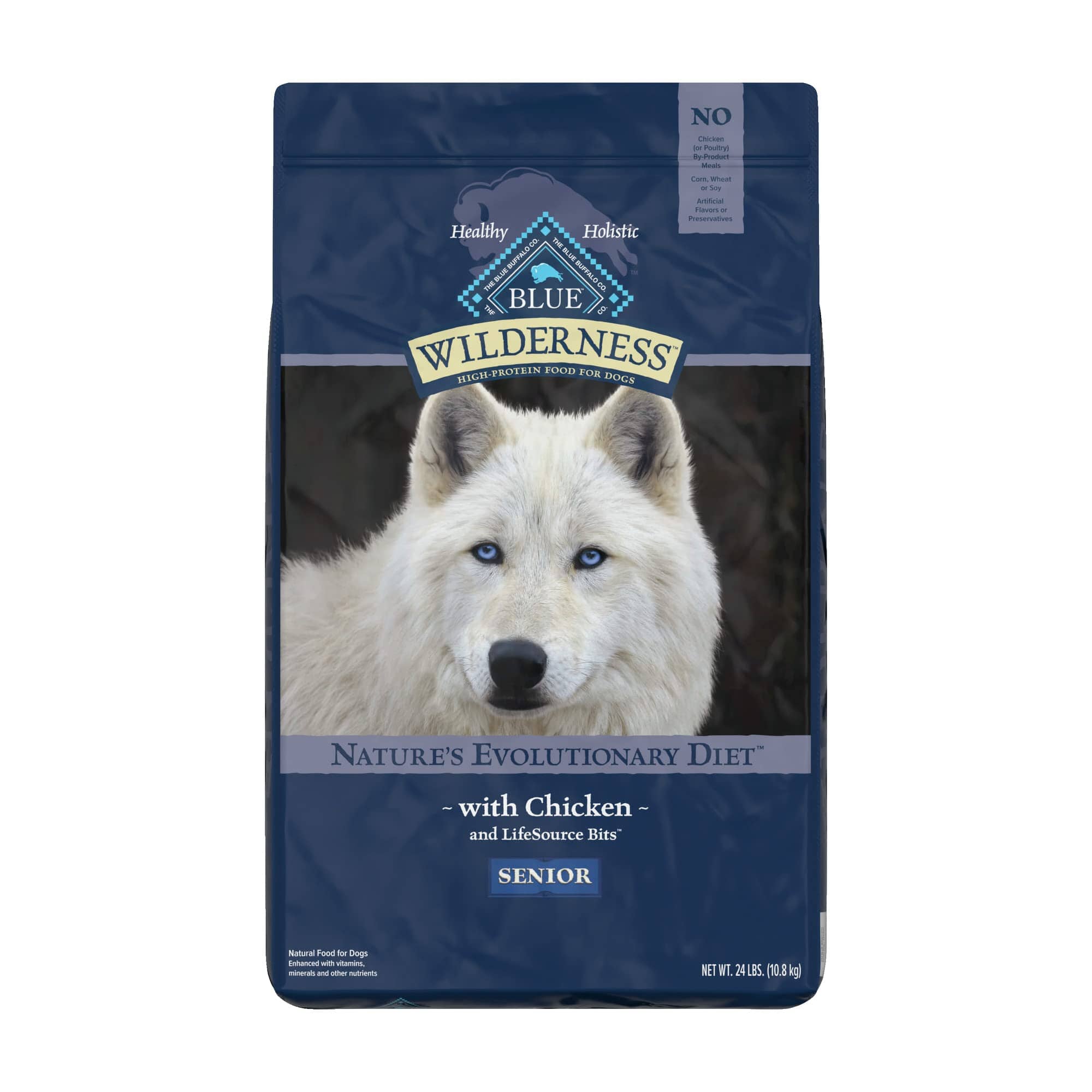 Blue Buffalo Wilderness Senior High-Protein Chicken Dog Dry Dog Food - 24 Lbs  