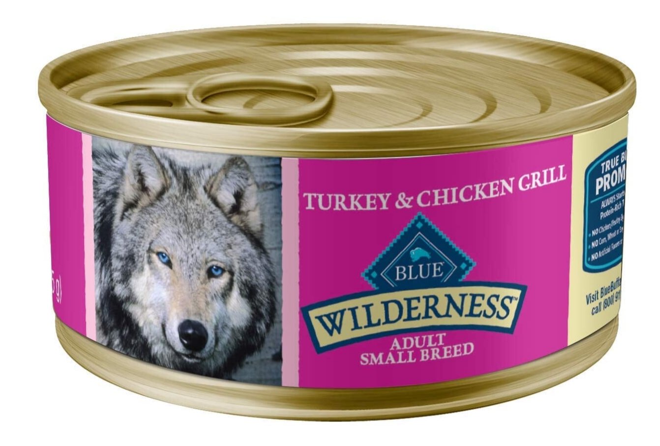 Blue Buffalo Wilderness Small-Breed Grain-Free Turkey and Chicken Canned Dog Food  - 5.5 Oz - Case of 24  