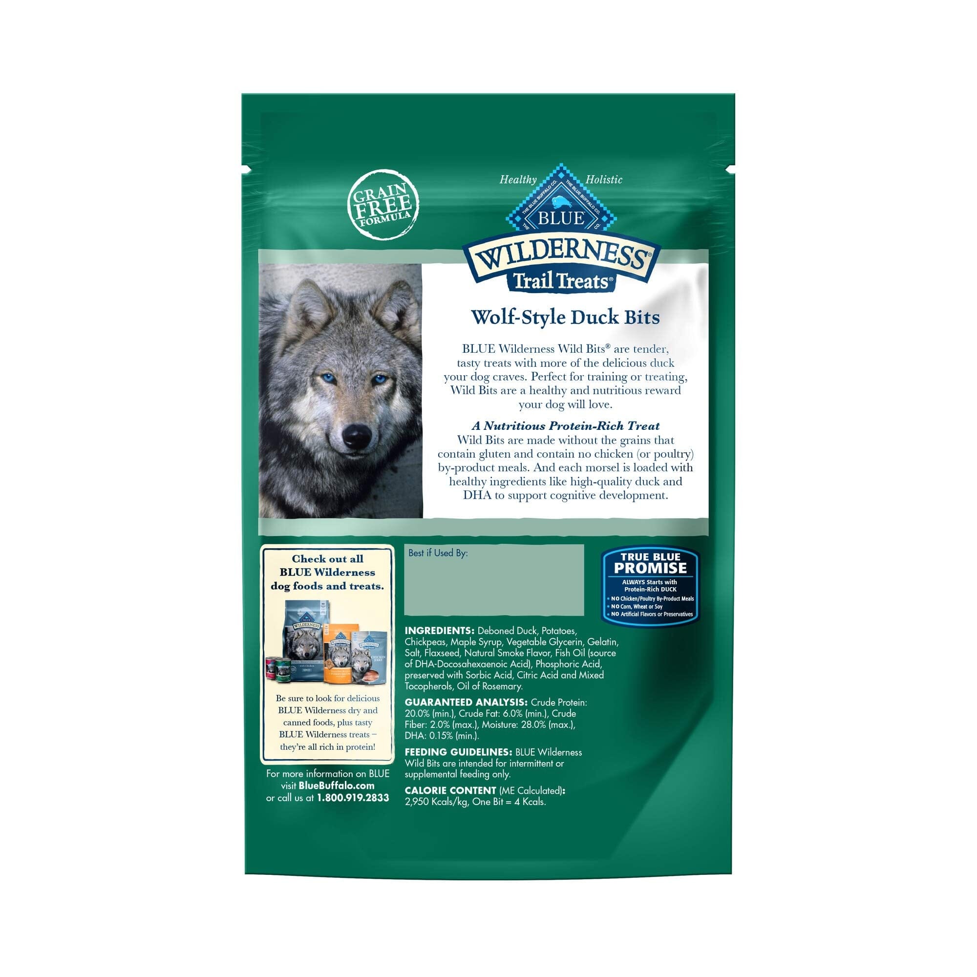 Blue Buffalo Wilderness Wild Bits High-Protein Grain-Free Duck Moist Training Dog Treats - 4 Oz  