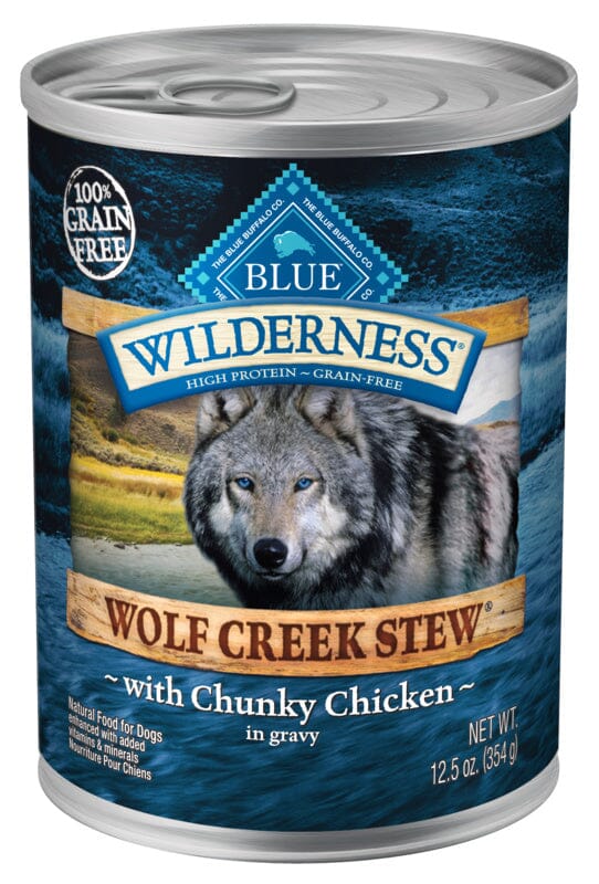 Blue Buffalo Wilderness Wolf Creek Stew Chunky Chicken Stew Canned Dog Food  