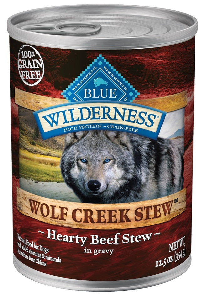 Blue Buffalo Wilderness Wolf Creek Stew Hearty Beef Stew Canned Dog Food  