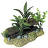 Blue Ribbon Exotic Environments Log Cavern With Plants Tank Accessory  