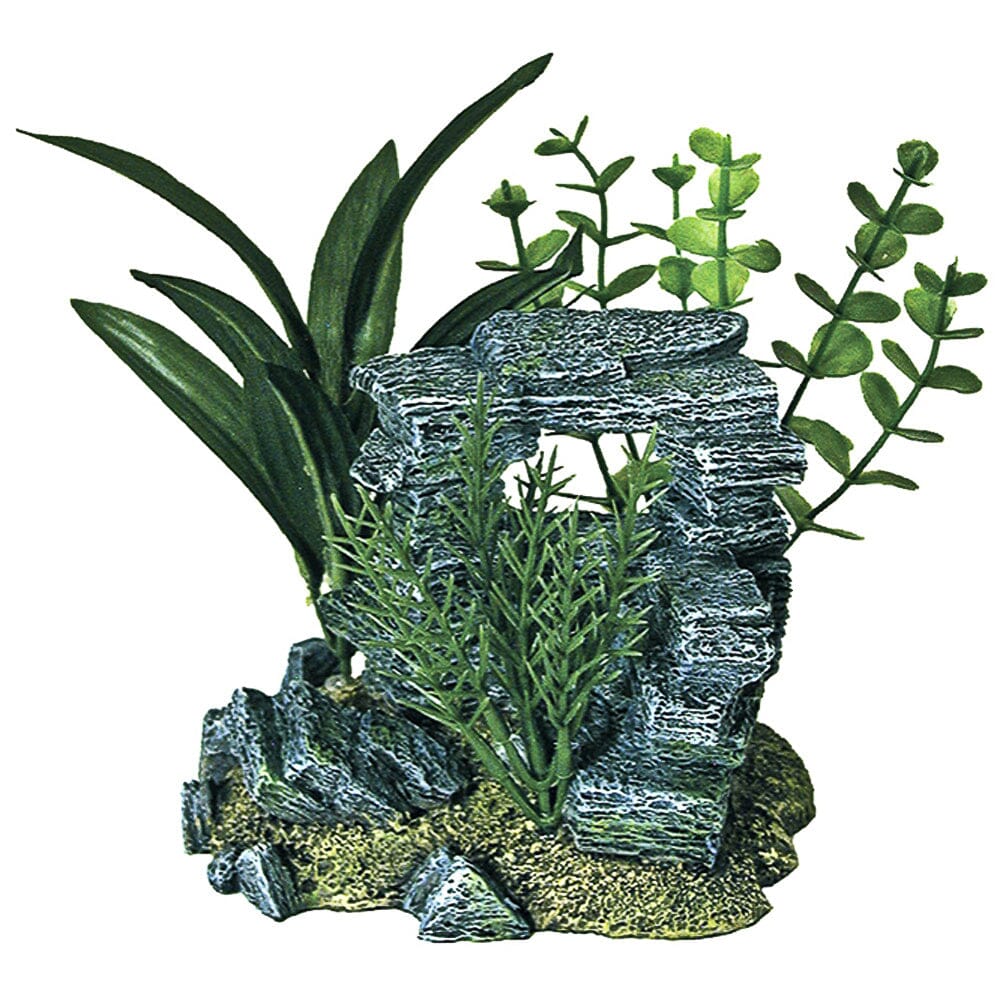 Blue Ribbon Exotic Environments Rock Arch With Plants Small Tank Accessory  