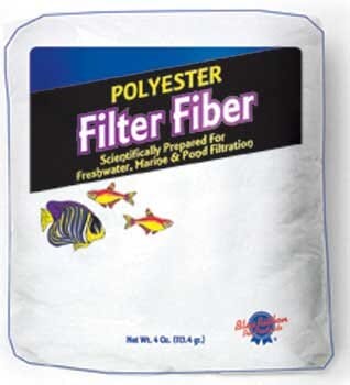 Blue Ribbon Polyester Filter Fiber Aquarium Filter Media Additives - 4 Oz  