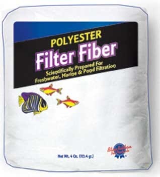 Blue Ribbon Polyester Filter Fiber Aquarium Filter Media Additives - 4 Oz