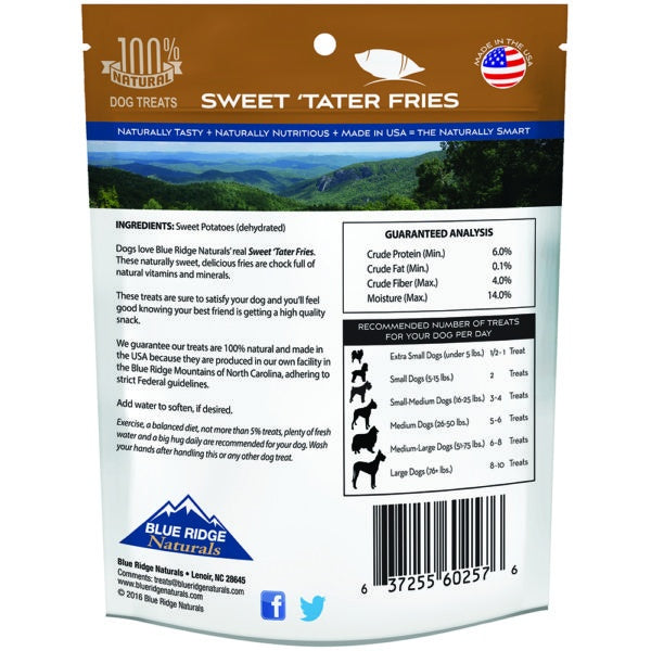 Blue Ridge Naturals Sweet Tater Fries Dog Treats  