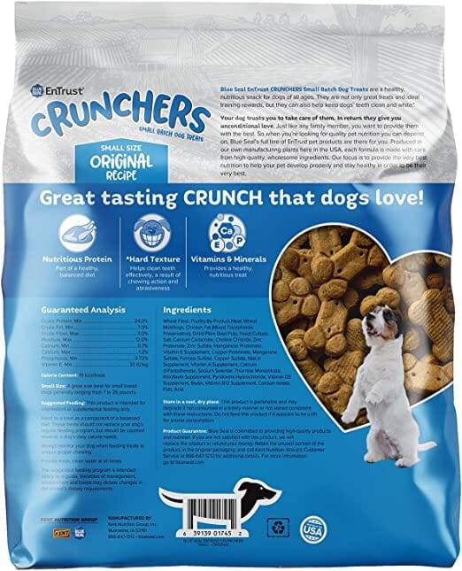 Blue Seal Entrust Crunchers Small Batch Dog Biscuits Treats - Original - 3.5 Lbs  