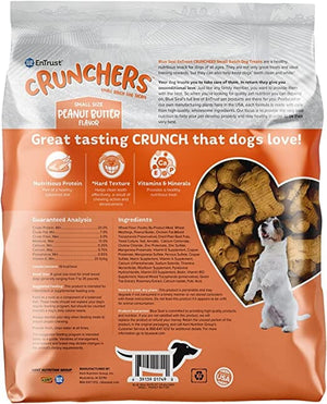 Blue Seal Entrust Crunchers Small Batch Dog Biscuits Treats - Peanut Butter - 3.5 Lbs