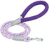 Blueberry Pet Durable Diagonal Striped Rope Leash in Lavender with Comfy Neoprene Handle  