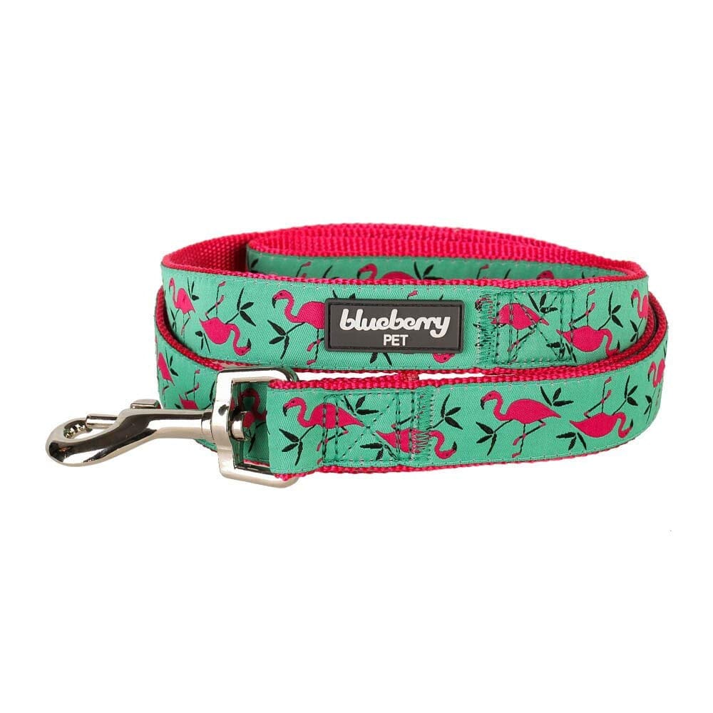 Blueberry Pet Durable Pink Flamingo Light Emerald Dog Leash  