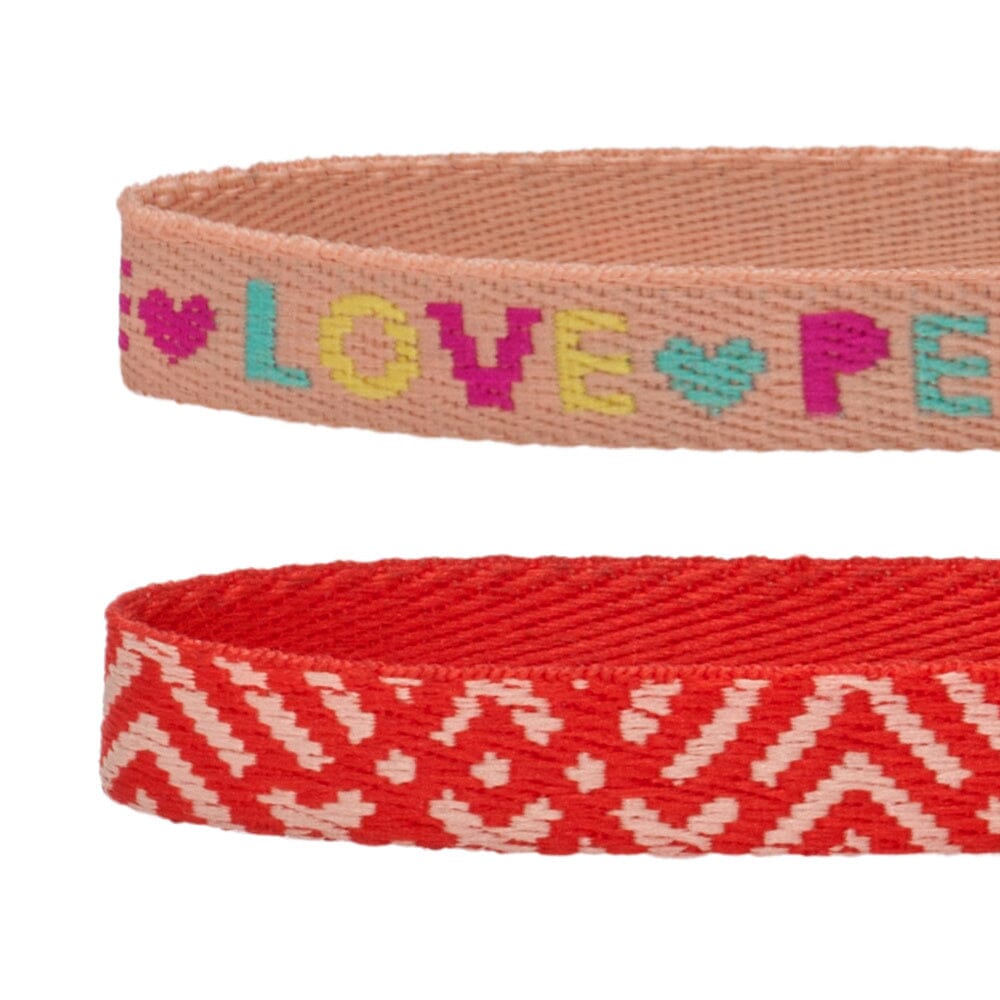 Blueberry Pet Love Peace Theme and Salmon Pink Geometry Adjustable Breakaway Cat Collar with Bell, 2 pack  