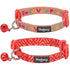 Blueberry Pet Love Peace Theme and Salmon Pink Geometry Adjustable Breakaway Cat Collar with Bell, 2 pack  