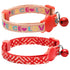 Blueberry Pet Love Peace Theme and Salmon Pink Geometry Adjustable Breakaway Cat Collar with Bell, 2 pack  