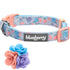 Blueberry Pet Made Well Lovely Floral Print Dog Collar in Lavender with Detachable Flower Accessory  