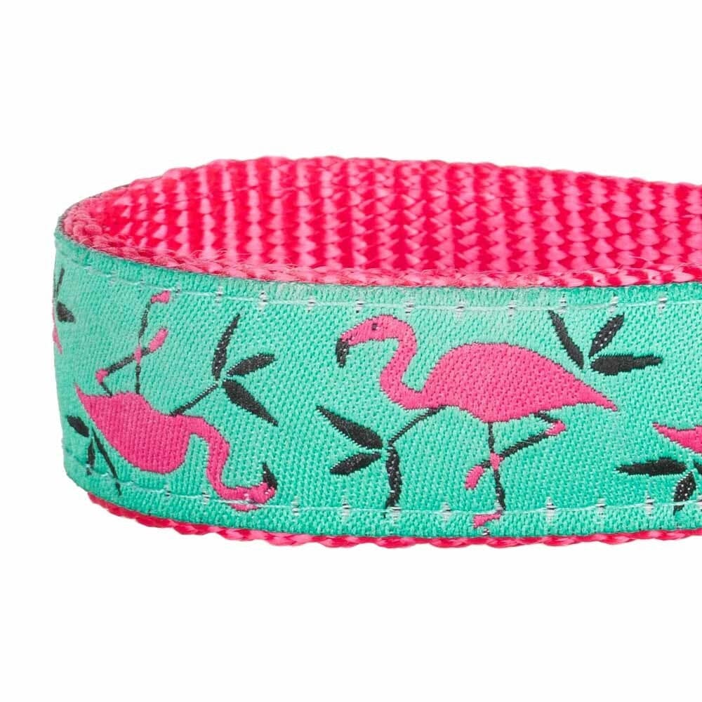 Blueberry Pet Pink Flamingo Light Emerald Dog Collar  