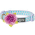 Blueberry Pet Polka Dot Flocking Adjustable Dog Collar, Pastel Purple with Detachable Velvety Flower  