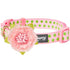 Blueberry Pet Polka Dot Flocking Baby Pink Dog Collar Baby Pink with Detachable Velvety Flower  