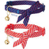 Blueberry Pet Sleek Handsome Diagonal Striped Adjustable Breakaway Cat Collar with Bowtie and Bell 2 Pack  