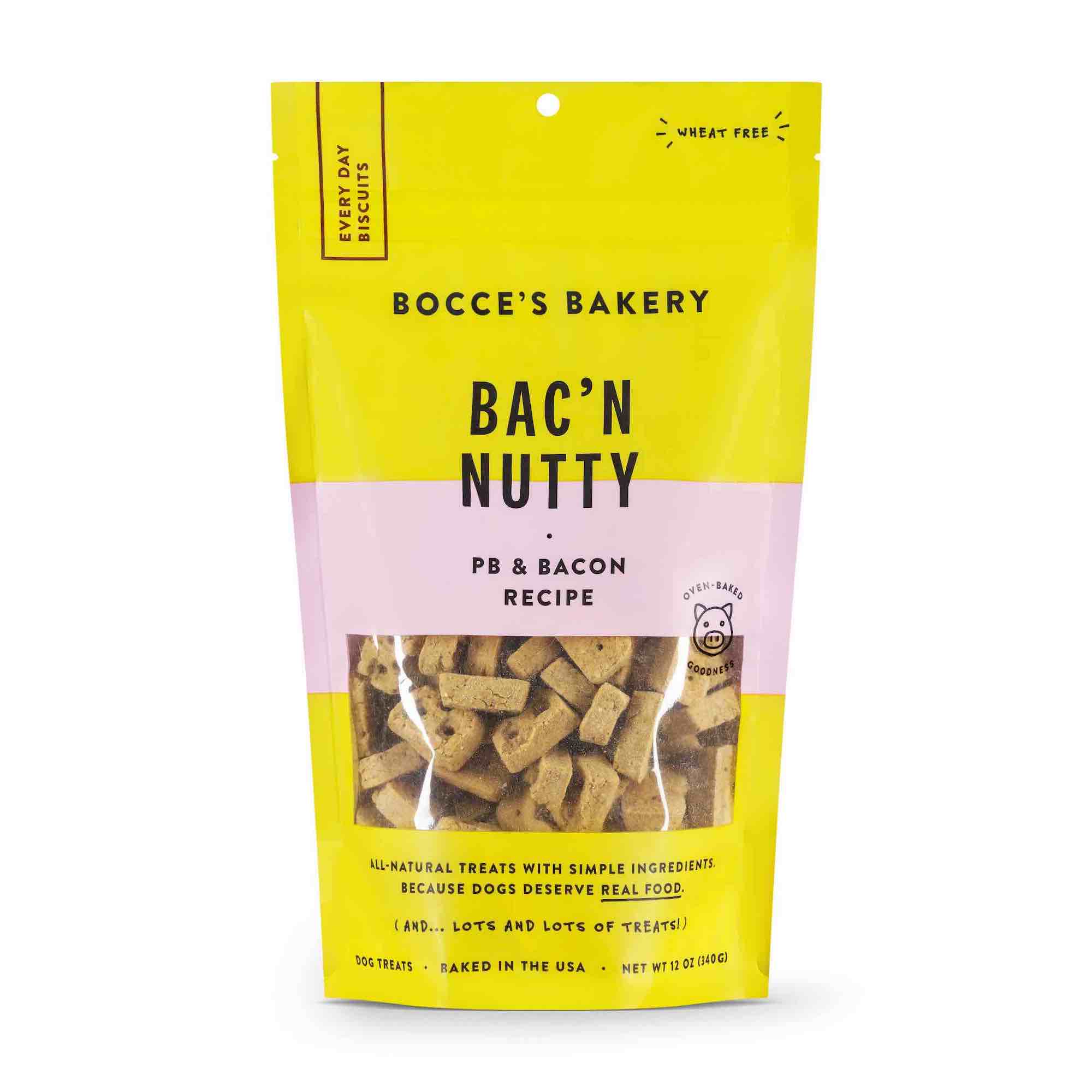 Bocce's Bakery Bacon Nutty Dog Biscuits - 12 Oz  