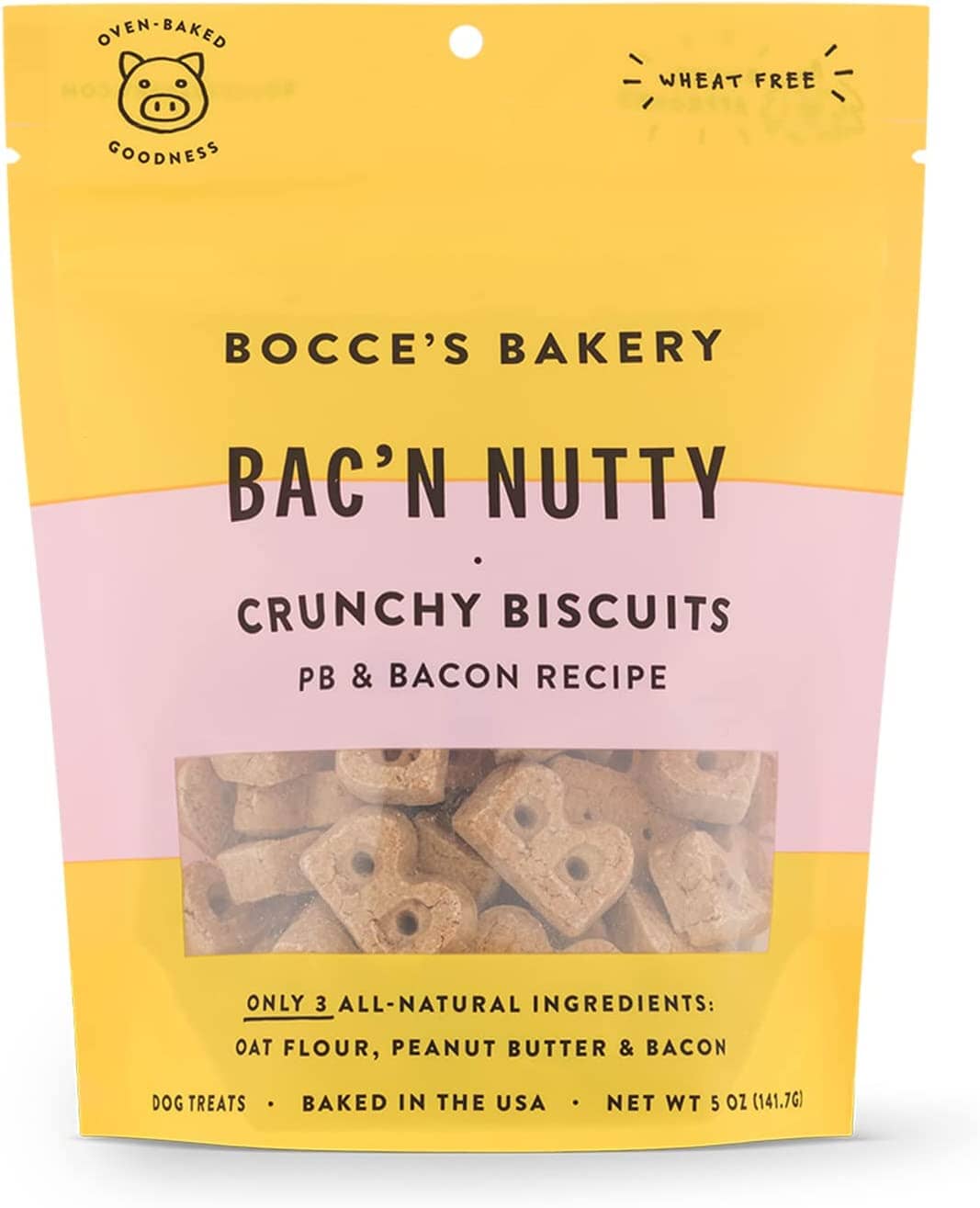 Bocce's Bakery Bacon Nutty Dog Biscuits - 5 Oz  