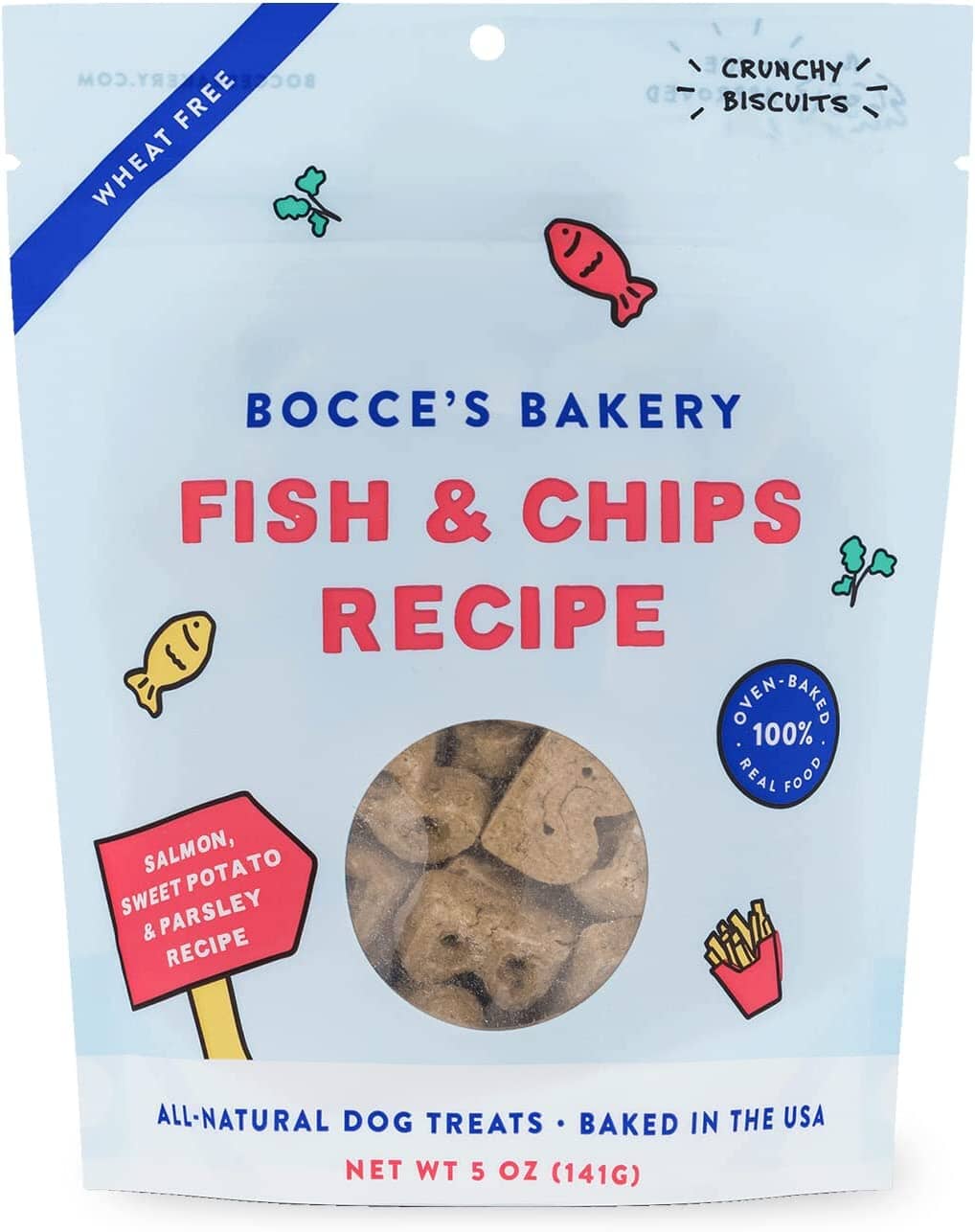 Bocce's Bakery Fish Chips Soft and Chewy Dog Treats - 5 Oz  