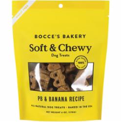 Bocce's Bakery Peanut Butter and Banana Soft and Chewy Dog Treats - 6 Oz