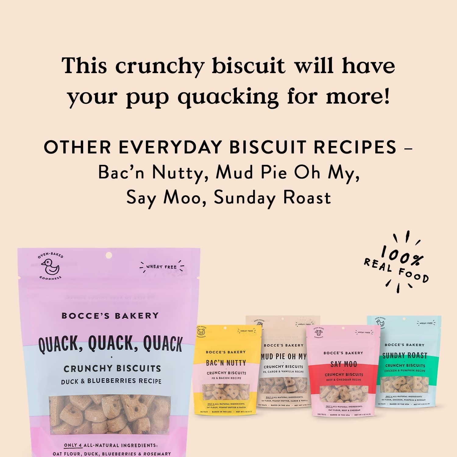 Bocce's Bakery Quack Quack Dog Biscuits - 5 Oz  