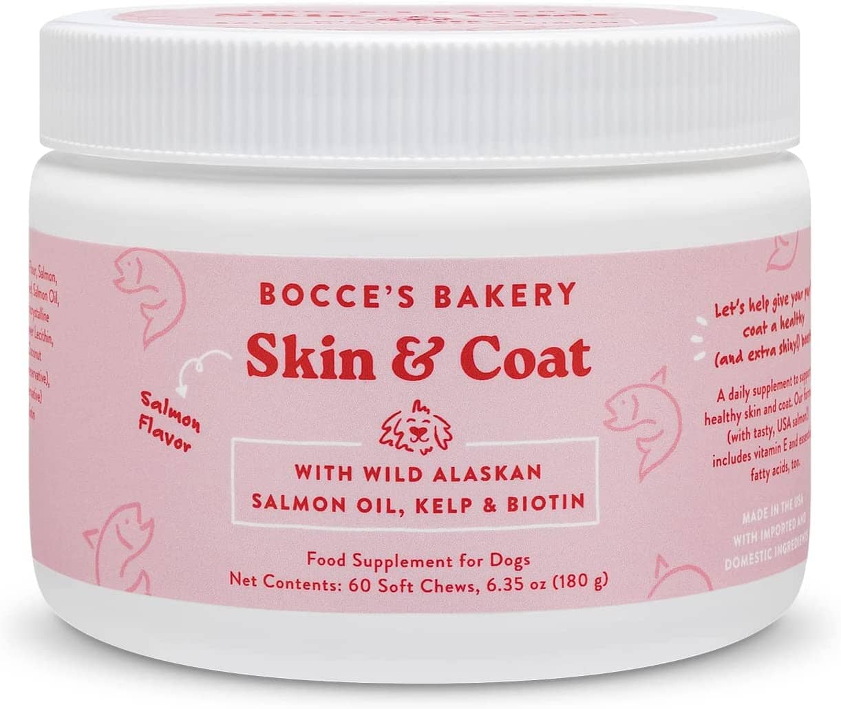 Bocce's Bakery Skin and Coat Dog Supplements - 6.35 Oz  