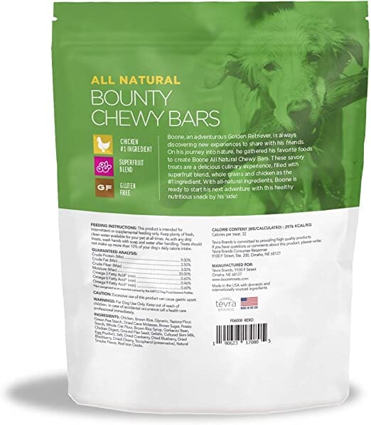 Boone Bounty Chewy Bars Mass Dog Soft and Chewy Treats - Chicken - 16 Oz  