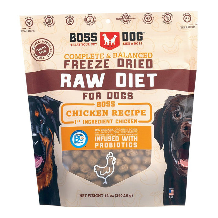 Boss Dog Complete Diet Chicken Recipe Freeze-Dried Dog Food - 12 oz Bag