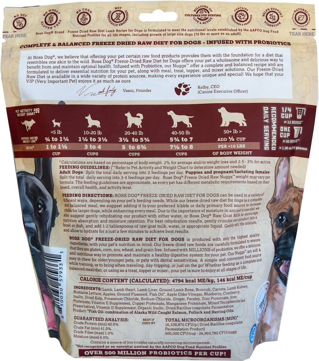 Boss Dog Freeze Dried Lamb Recipe Freeze-Dried Dog Food - 12 Oz  