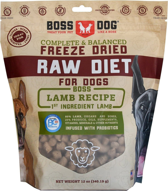 Boss Dog Freeze Dried Lamb Recipe Freeze-Dried Dog Food - 12 Oz
