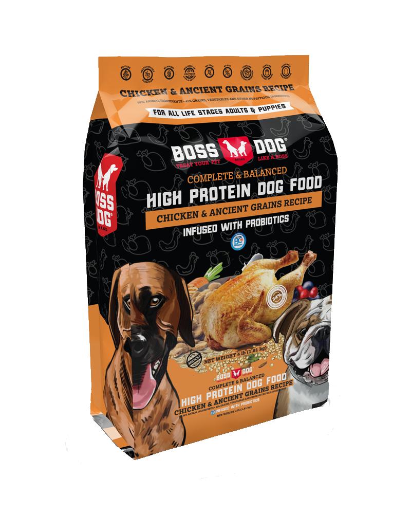 Boss Dog High-Protein Complete Diet Chicken and Ancient Grain Recipe Dry Dog Food - 4 lb  