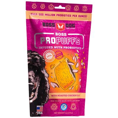 Boss Dog ProPuffs Propuffs Roasted Chicken Flavor Ancient Grain Treats for Dogs - 5/6 oz Bags - Case of 5  