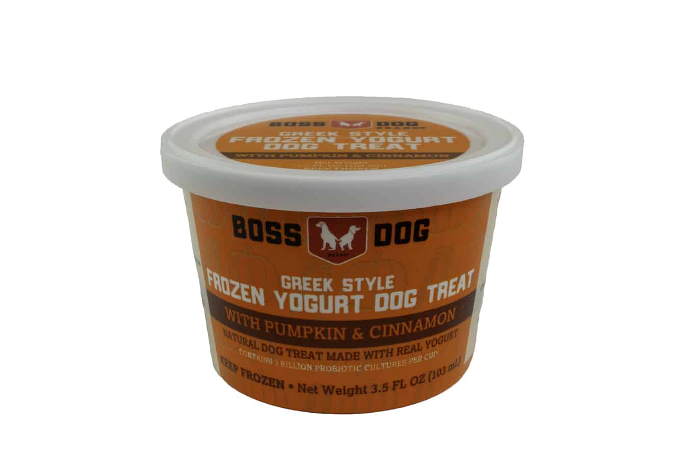 Boss Dog Pumpkin & Cinnamon Greek Style Frozen Yogurt - 3.5 fl oz (104ml) - Case of 12  