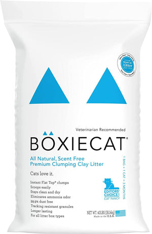 Boxiecat Scent-Free Clay Cat Litter - 40 Lbs
