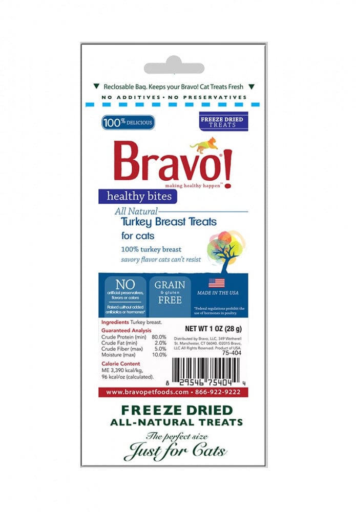 Bravo! Healthy Medley Grain Free Turkey Freeze-Dried Cat Treats  