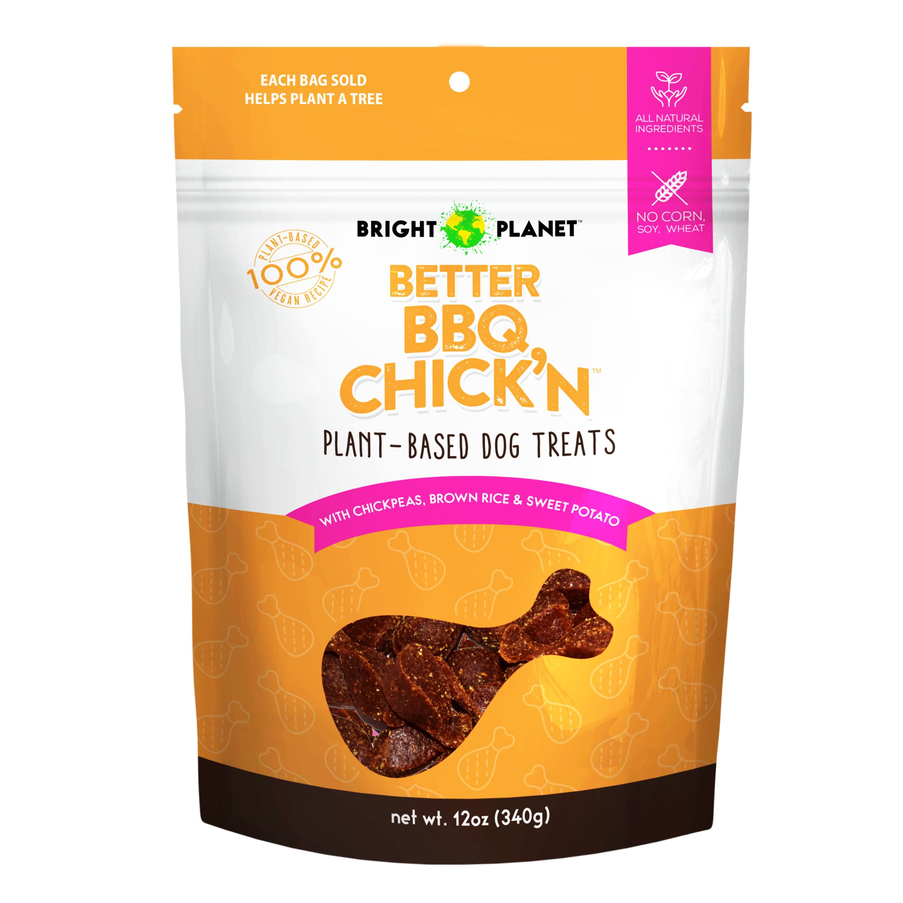 Bright Planet Pet Better BBQ Chick'n Dog Treat - 12 Oz  