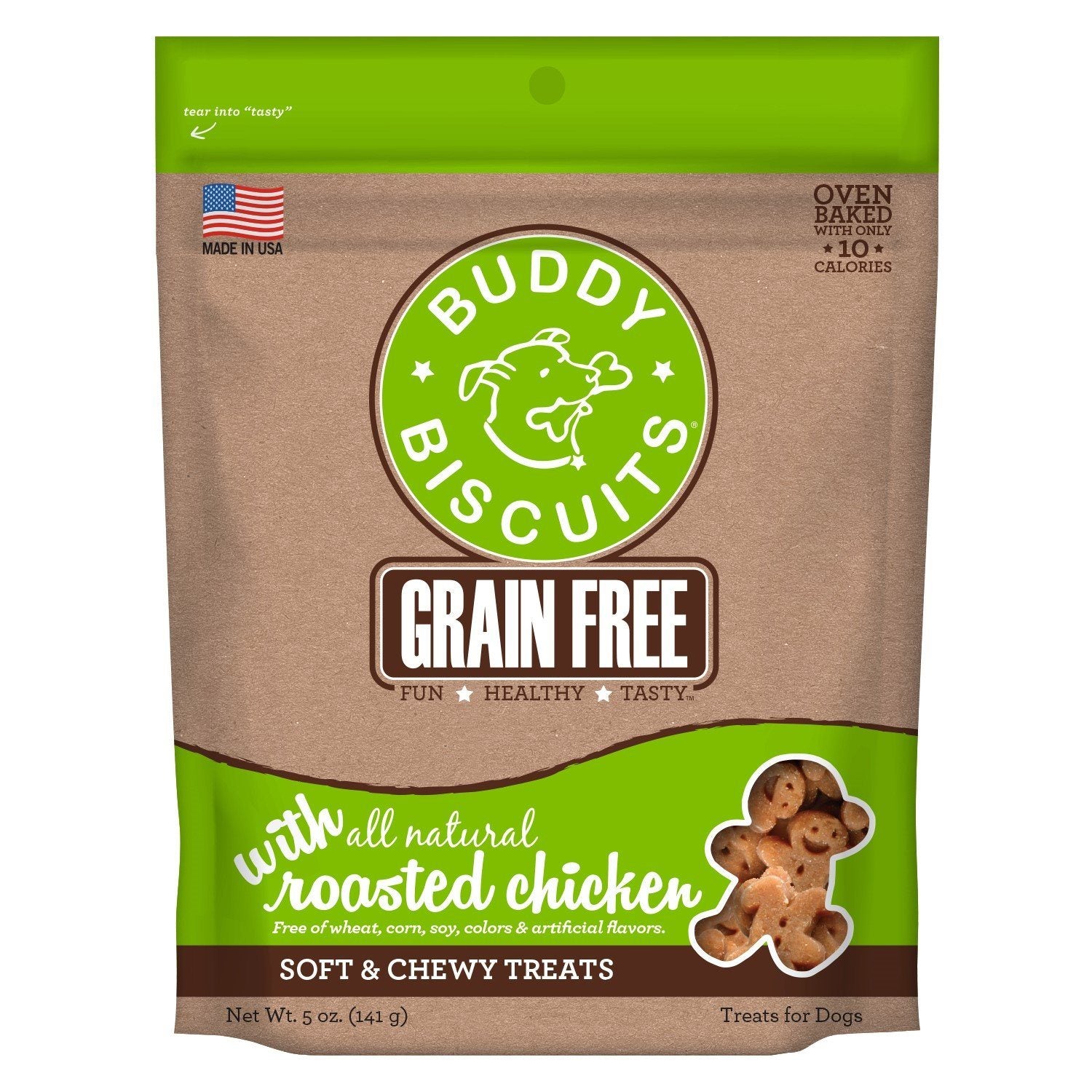 Buddy Biscuits Grain-Free Rotisserie Chicken Soft and Chewy Dog Treats - 5 oz Bag  