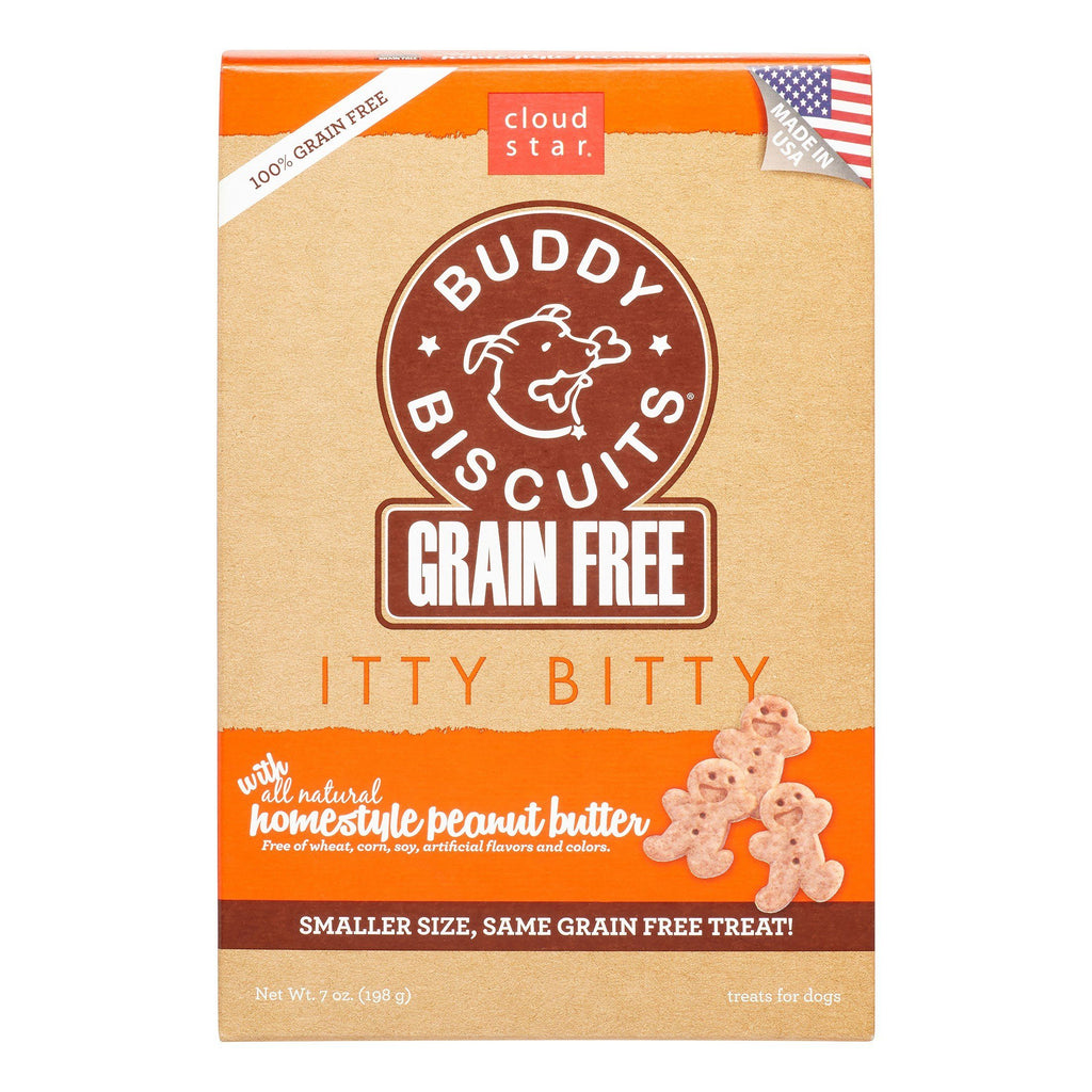 Buddy Biscuits Grain-Free Teeny Peanut Butter Baked Dog Treats - 7 oz Bag  