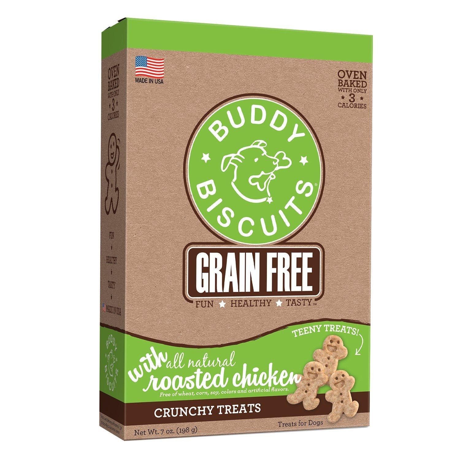 Buddy Biscuits Grain-Free Teeny Rotisserie Chicken Baked Dog Treats - 7 oz Bag  